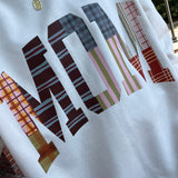 Cream Fall Patchwork Mom Crewneck
