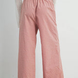 Red Drawstring Check Pants