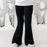 Midnight Ribbed Flares