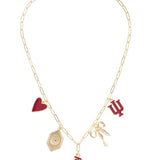 Indiana Hoosiers Paper Clip Charm Necklace in Shiny Gold
