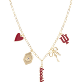 Indiana Hoosiers Paper Clip Charm Necklace in Shiny Gold