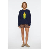 Navy Corn Pullover Sweater