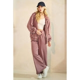 Mineral Wash Long Sleeve Hoodie Zip Up Jacket