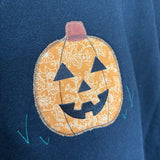 Black Floral Pumpkin Appliqué Crew