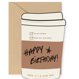 Birthday Coffee Cup Die-Cut Greeting Card