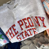 Peony State Floral Letter Crew