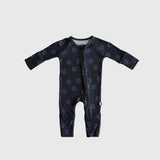 Smiley Ribbed Bamboo Zip Pajamas