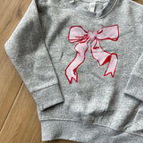 Gray Heart Bow Crewneck (Kids & Adult)