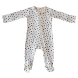 Blue Flower Pointelle Zipper