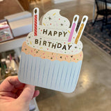 Birthday Cupcake Die-Cut Folded Greeting Card