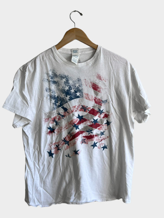 Vintage American Flag abstract Shirt Size LARGE