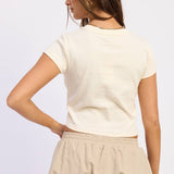 Cream & Green Game Day Baby Tee