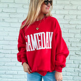 Red Embroidered Gameday Sweatshirt