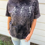 Dancing Skeleton Acid Wash T-shirt