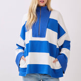 Varsity Stripe Zip Pullover