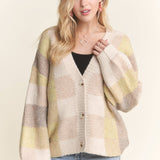 Khaki Colorblock Cardigan