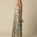 Leslie Floral Open-Back Maxi Dress