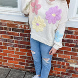 DAISY FLORAL OVERSIZED SWEATER