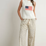 Floral Print Drawstring Pants