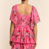 Flower Printed Chiffon Maxi Dress