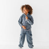 Navy Vintage 1/4th Hoodie-Jogger Set