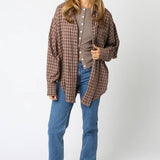 Teal Mia Checkered Shirt