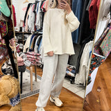 Relaxed Boyfriend Fit Crew Neck Sweater