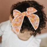 Very Vibrant Flowers Serged 4" Cotton Bow