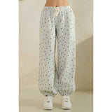 Heather Grey Star Printed Sweat Pants