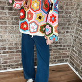 Chunky Oversized Granny Squared Crochet Sweater