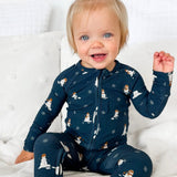 Snowmen Small Ribbed Zip Romper