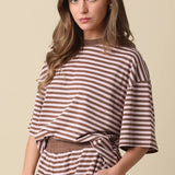 Pink Lena Striped Relaxed-Fit Top