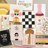 Beautiful and Amazing Colorblock Birthday Greeting Card