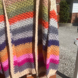 Rainbow Hand-Crochet Open Cardigan