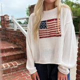 Flag Knit Sweater - Ivory