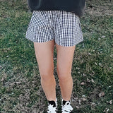 Black Gingham Shorts
