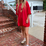 Offset Ruby French Terry Top