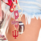 Indiana Hoosiers Heart Cluster Bag Charm