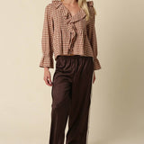 Hazel Gingham Ruffle Blouse