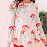 Pink Santas Peplum Top