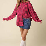 Hayley Gingham Ruffle Blousea