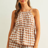 Gingham Fabric Shorts