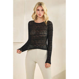 Black Long Sleeve Lace Top