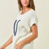 HORSESHOE RIBBED SWEATER VEST