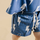 Blue Bolts Shorts Set