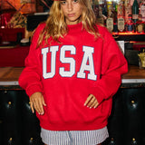 'USA & FLAG' Reversible Mock Neck Sweatshirt