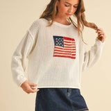 Flag Knit Sweater - Ivory