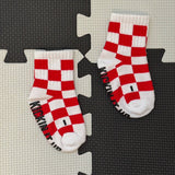 Red + White Checker Socks