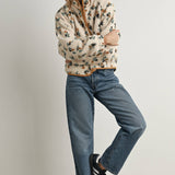 Floral Print Fluffy Fleece Sherpa Jacket