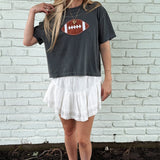 Applique Football Cropped Tee